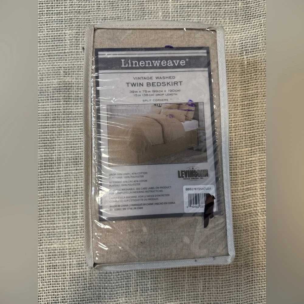 Vintage Washed Twin Bedskirt - Natural Linen Color
